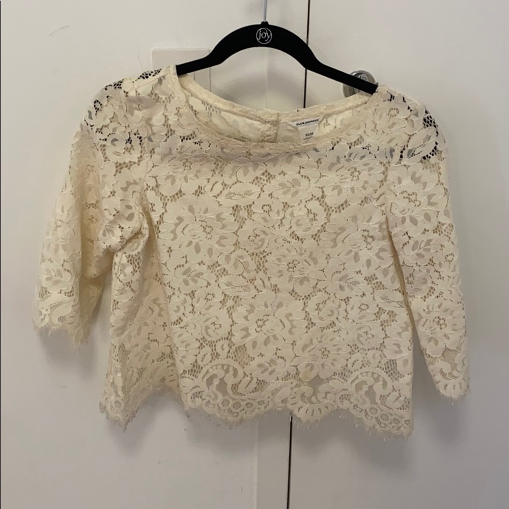 Club Monaco Ivory Lace Top